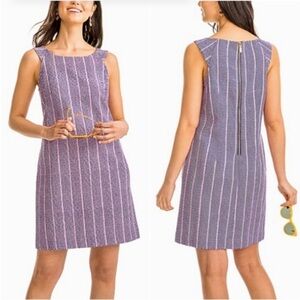 NWT SOUTHERN TIDE Audrey Chevron Ikat Mini Shift Dress Blue Night, Size 2